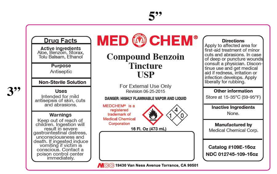 Compound Benzoin Tincture Label