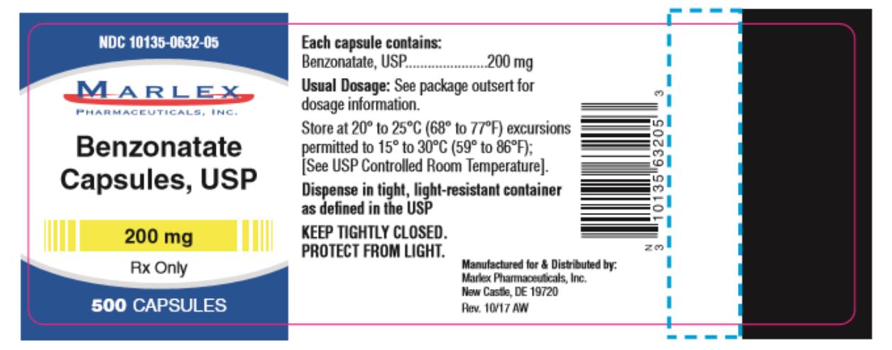 PRINCIPAL DISPLAY PANEL
Benzonatate
Capsules, USP
200 mg
500 CAPSULES
Rx Only
