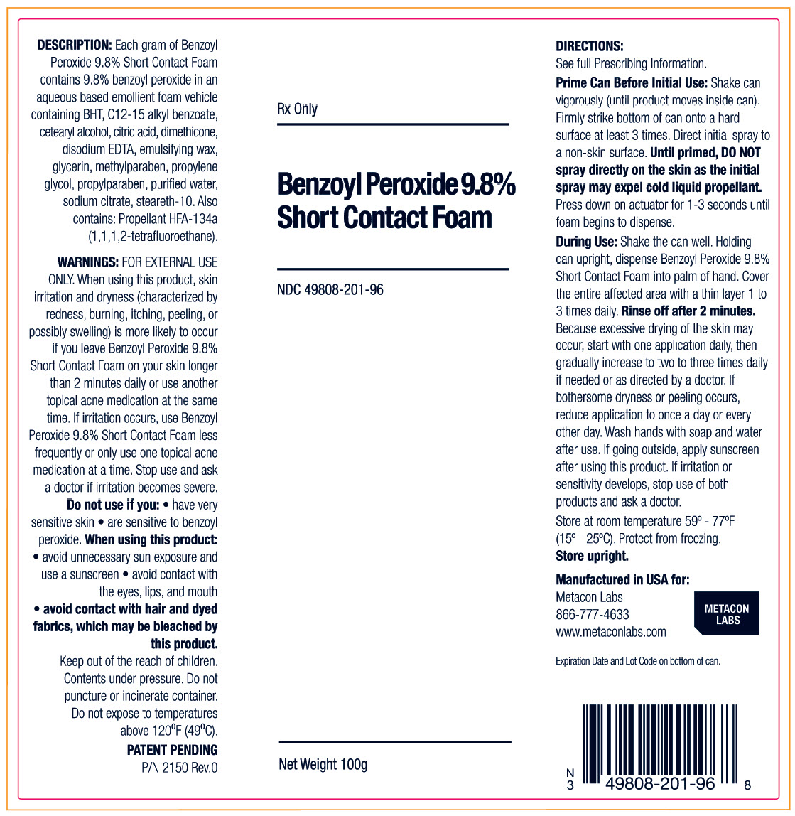 Benzoyl Peroxide Short Contact Foam 100 grams Can Label