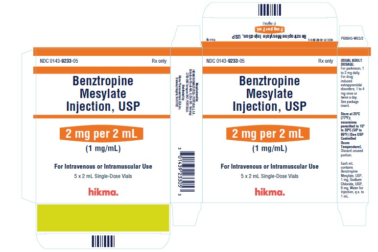 Benztropine Mesylate Injection, USP Carton Label