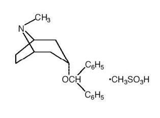 Benztropine mesylate structural formula