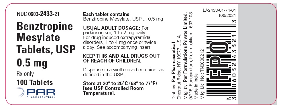 Benztropine mesylate tablets