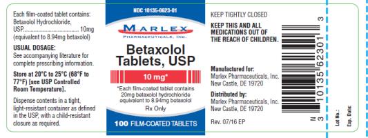 PRINCIPAL DISPLAY PANEL
NDC 10135-0623-01
Marlex
Betaxolol
Tablets, USP
10 mg
100 film coated Tablets
Rx Only
