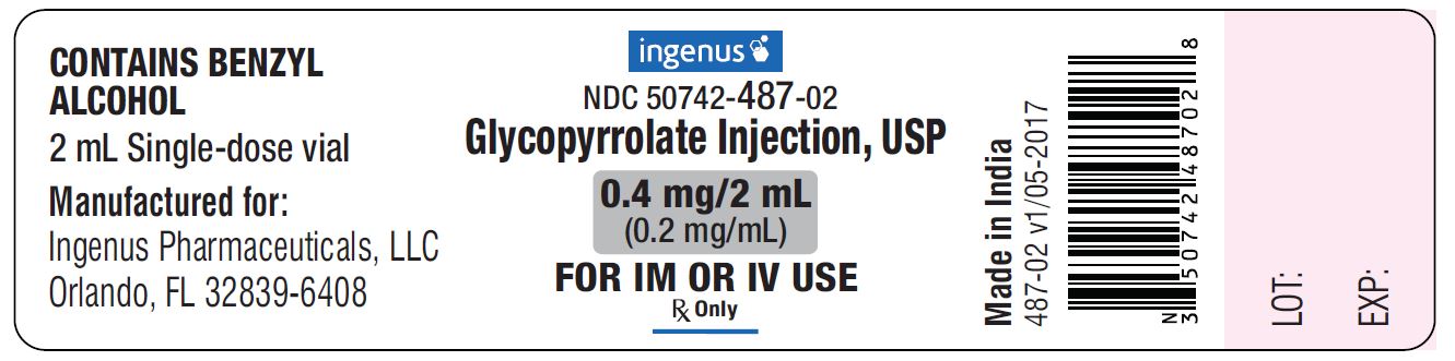 Glycopyrrolate Injection USP, 0.4 mg/ 2 mL - Vial Label
