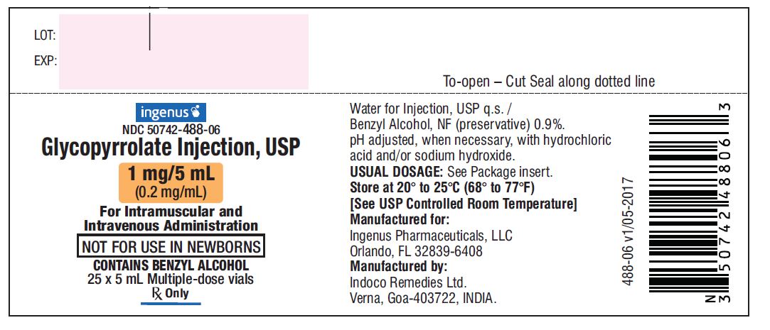 Glycopyrrolate Injection USP,1 mg/ 5 mL - Carton Label