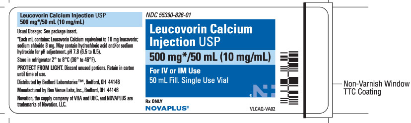 Vial label for Leucovorin Calcium Injection USP 500 mg per 50 mL