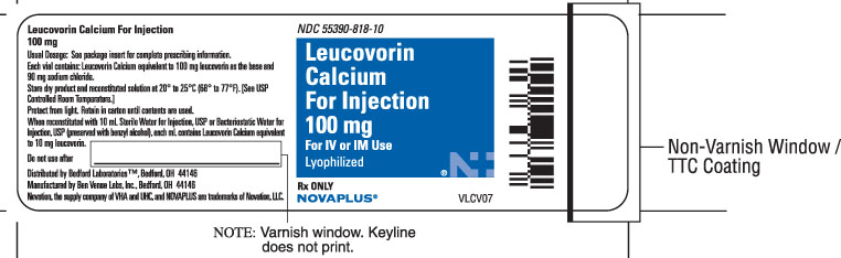 Vial label for Leucovorin Calcium for Injection USP 100 mg