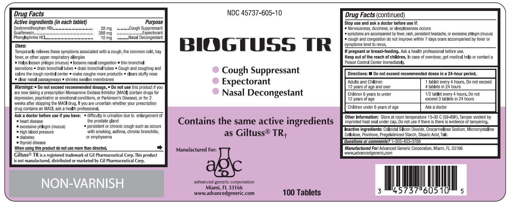 Biogtuss Tr | Guaifenesin, Phenylephrine Hcl, Dextromethorphan Hbr Tablet Breastfeeding