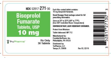 Principal Display Panel
  
NDC 52817-271-30
Bisoprolol Fumarate Tablets, USP 
10mg
Rx Only
30 Tablets
TruPharma
