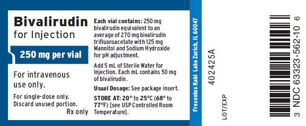 PACKAGE LABEL -  PRINCIPAL DISPLAY - Bivalirudin for Injection 250 mg Single Dose Vial Label
