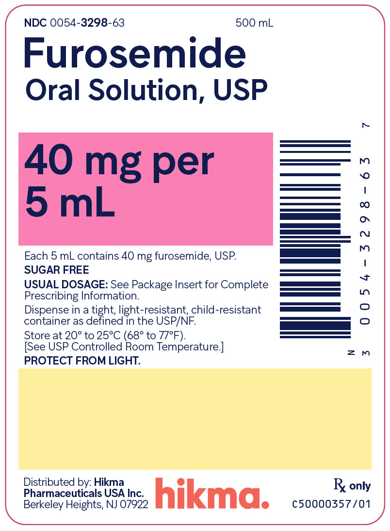 Furosemide Oral Solution USP, 40 mg per 5 mL (500 mL) bottle label image