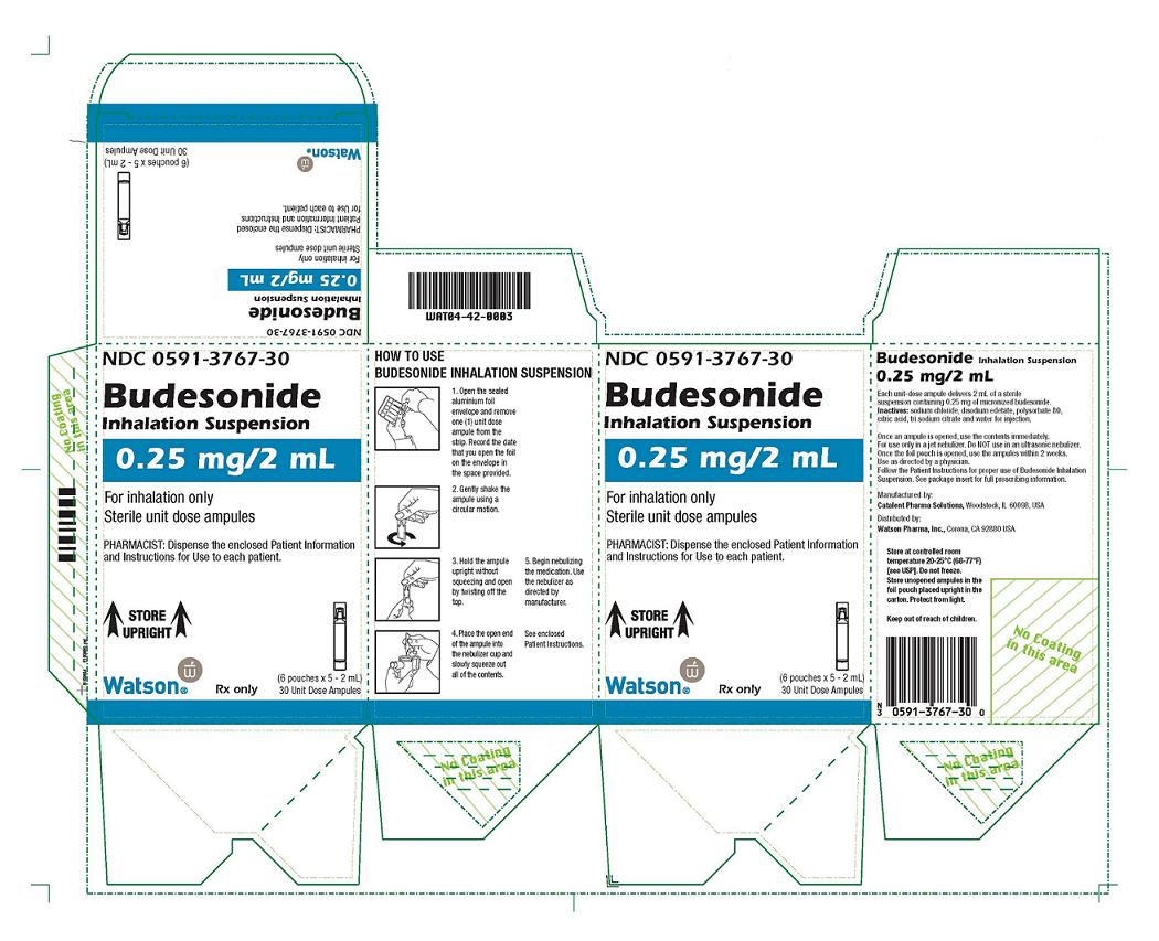 NDC 0591-3767-30
Budesonide
Inhalation Suspension
0.25 mg/2 mL
