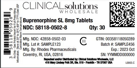 Buprenorphine SL 8mg Tablet 30 count blister card