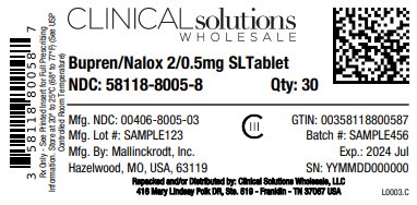 Bupren/Nalox 2/0.5mg SL Tablet 30 count blister card