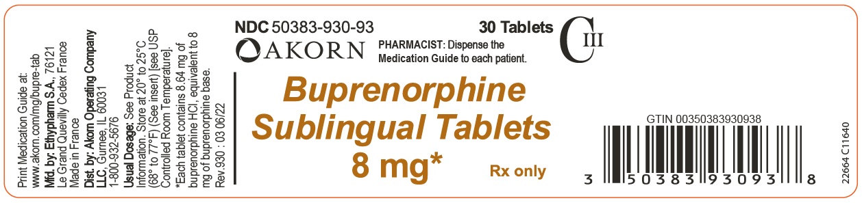 PRINCIPAL DISPLAY PANEL - 8 mg Sublingual Tablet 30-count Bottle Label