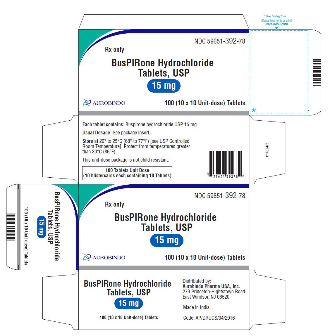 PACKAGE LABEL-PRINCIPAL DISPLAY PANEL - 15 mg Blister Carton (10 x 10 Unit-Dose)
