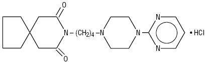 Buspirone hydrochloride structural formula