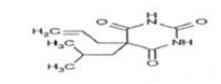 The following structural formula for Butalbital (5-allyl-5-isobutylbarbituric acid), is a short to intermediate-acting barbiturate of molecular weight 224.26.