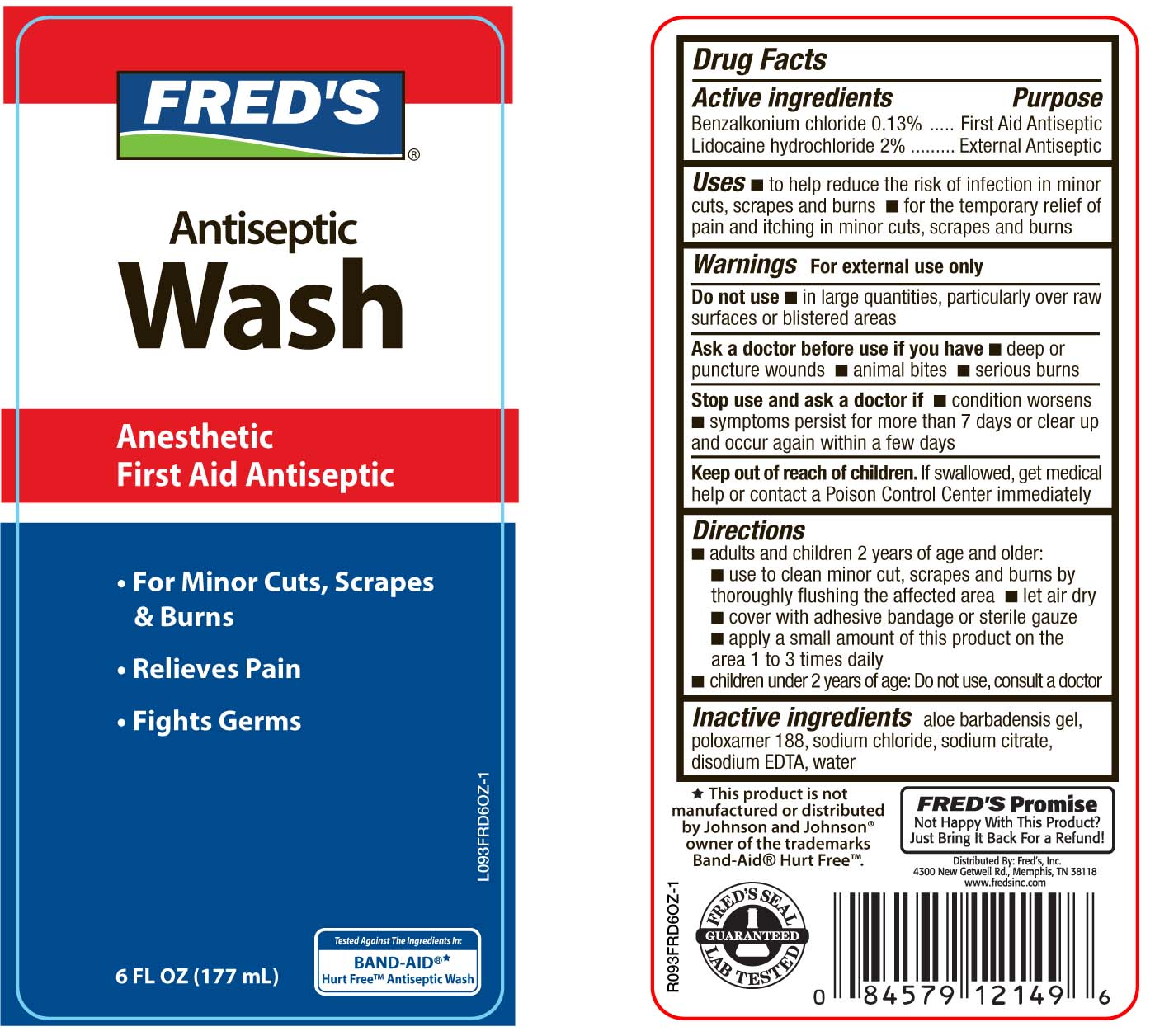 Freds Antiseptic Wash | Benzalkonium Chloride And Lidocaine Hydrochloride Liquid Breastfeeding