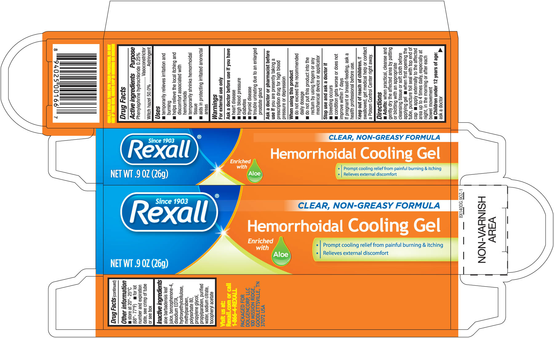 Rexall Hemorrhoidal Cooling | Witch Hazel, Phenylephrine Hydrochloride Gel Breastfeeding