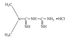 Metformin Hydrochloride Structural Formula