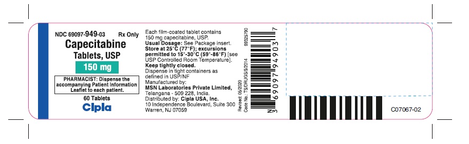Capecitabine Tablets, 150mg-60 tablets