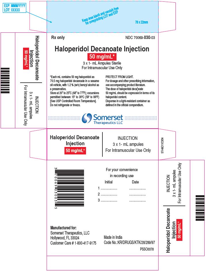 Final Carton Label (Haloperidol Decanoate Injection, 50 mg (base)/mL) - Pack of 3