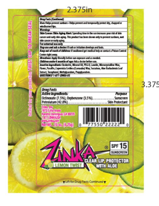 Zinka Lemon Twist Spf 15 Lip Balm | Oxybenzone, Octinoxate, Petrolatum Stick while Breastfeeding