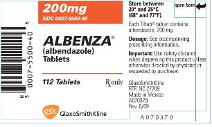 ALBENZA Tablets Label - 200mg