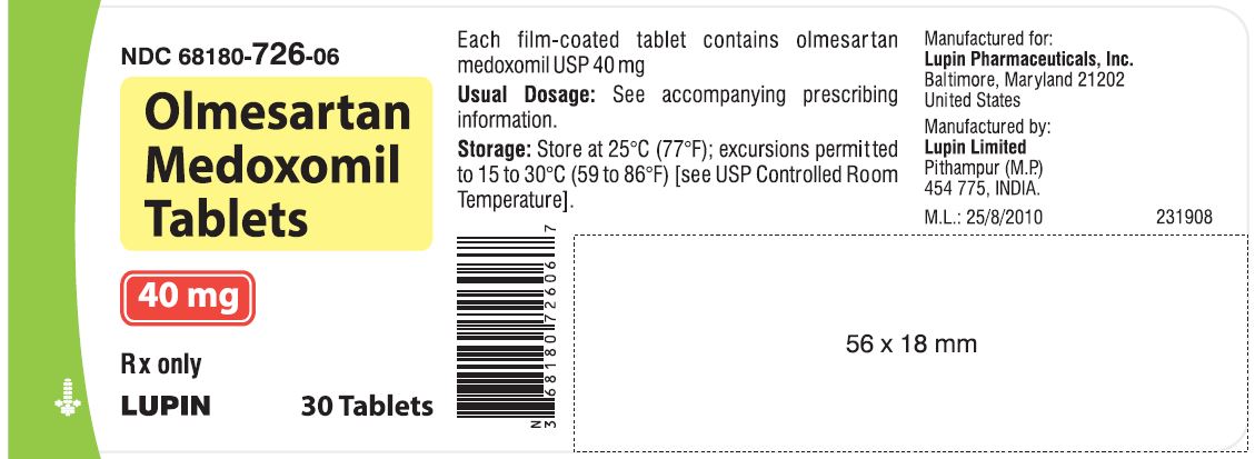 Omesartan Medoxomil Tablets, 40 mg