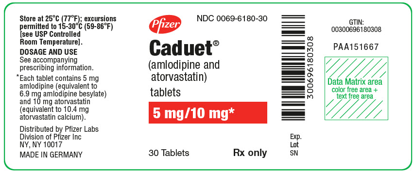 PRINCIPAL DISPLAY PANEL - 5 mg/10 mg Tablet Bottle Label - 6180-30