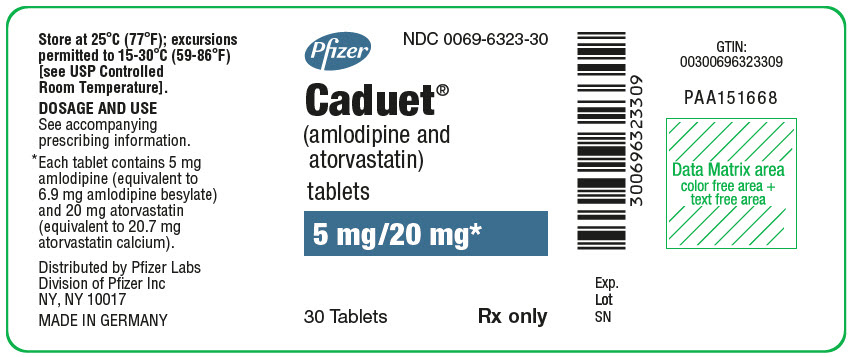 PRINCIPAL DISPLAY PANEL - 5 mg/20 mg Tablet Bottle Label - 6323-30