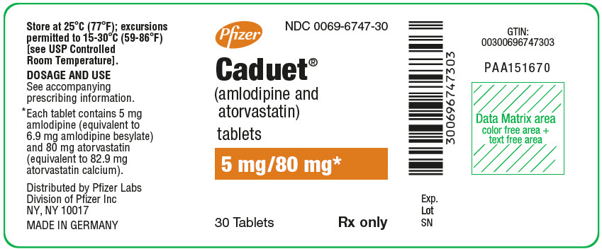 PRINCIPAL DISPLAY PANEL - 5 mg/80 mg Tablet Bottle Label - 6747-30