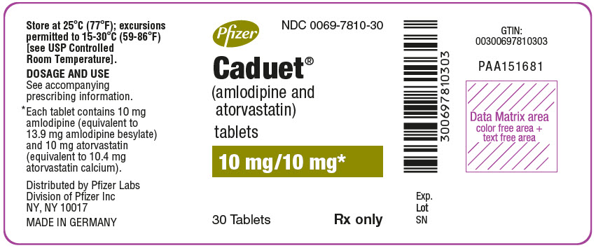 PRINCIPAL DISPLAY PANEL - 10 mg/10 mg Tablet Bottle Label - 7810-30