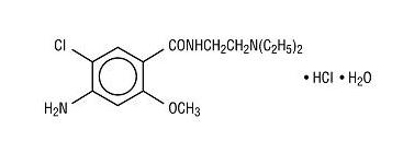 metoclopramide hydrochloride structural formula