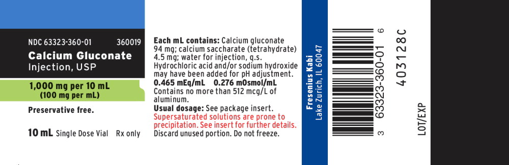 PACKAGE LABEL - PRINCIPAL DISPLAY PANEL - Calcium Gluconate 10 mL
