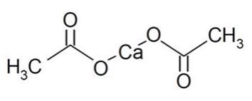 The structural formula for Calcium acetate, USP acts as a phosphate binder. Its chemical name is calcium acetate. Its molecular formula is C4H6CaO4, and its molecular weight is 158.17. 