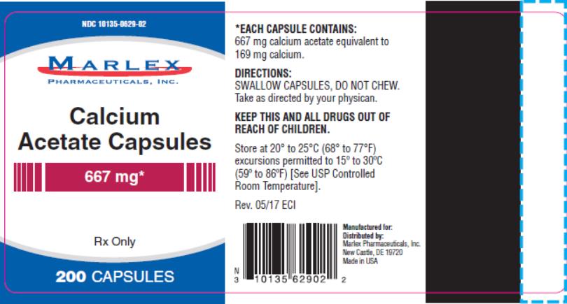 PACKAGE LABEL / PRINCIPAL DISPLAY PANEL
NDC 10135-0629-02
Calcium 
Acetate Capsules
667 mg
Rx Only
200 Capsules
