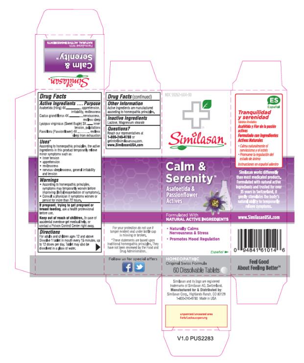 PRINCIPAL DISPLAY PANEL
NDC 59262-604-30
Calm &
Serenity
Asafoetida &
Passionflower
Actives
60 Dissolvable Tablets
