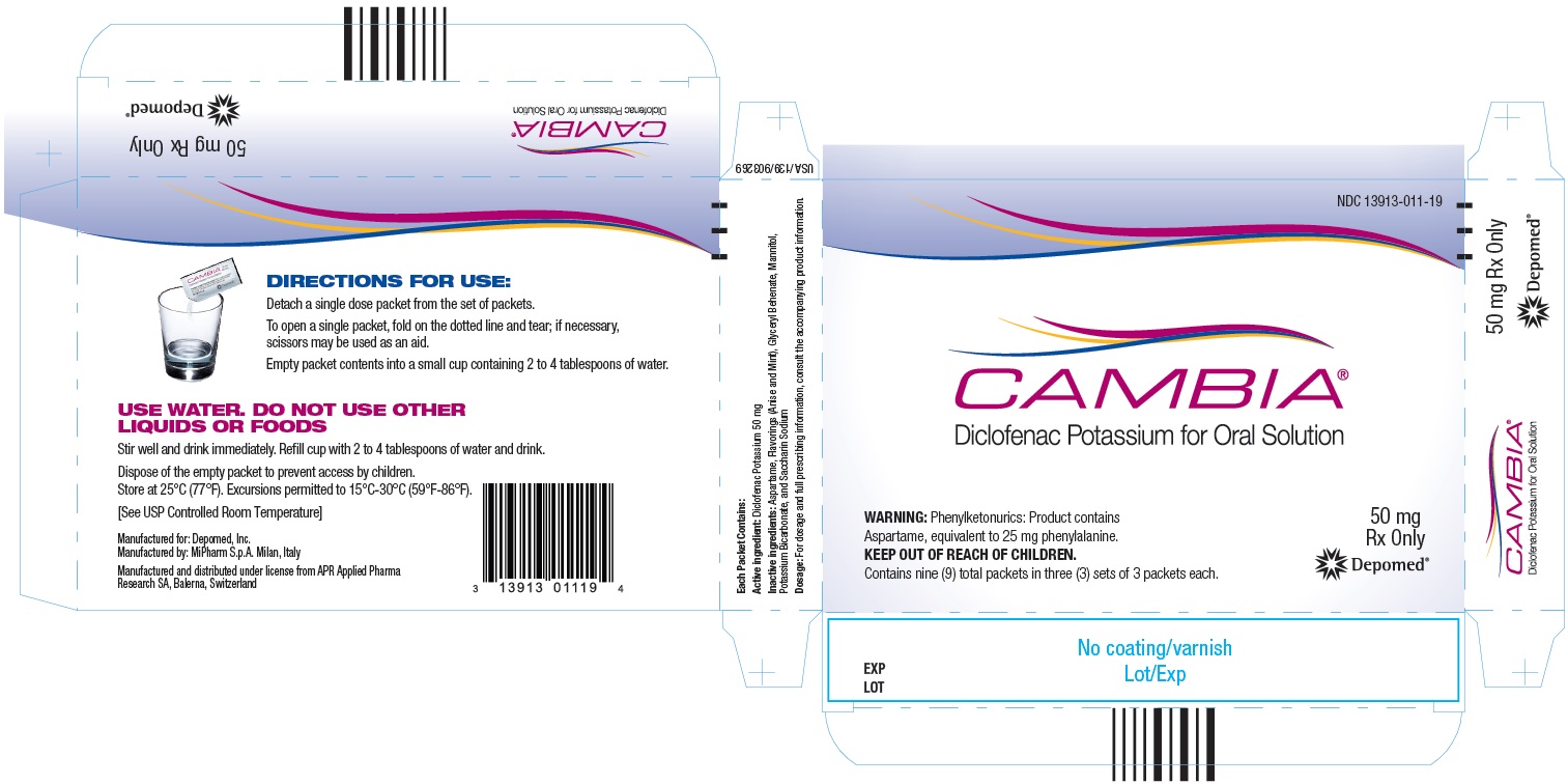 Cambia 50 mg Box of 9 Packets