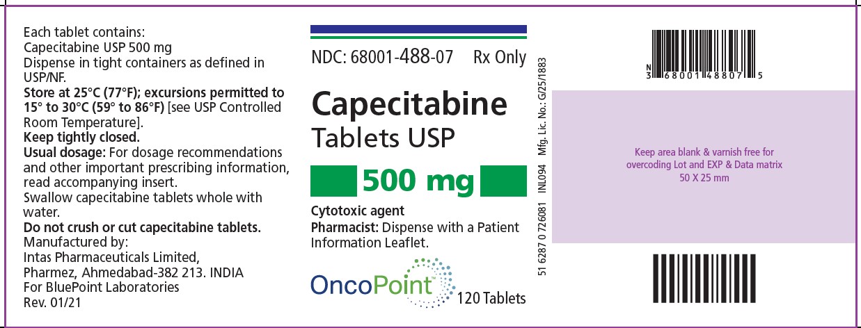 Capecitabine Tablets 500mg 120's Bottle Label