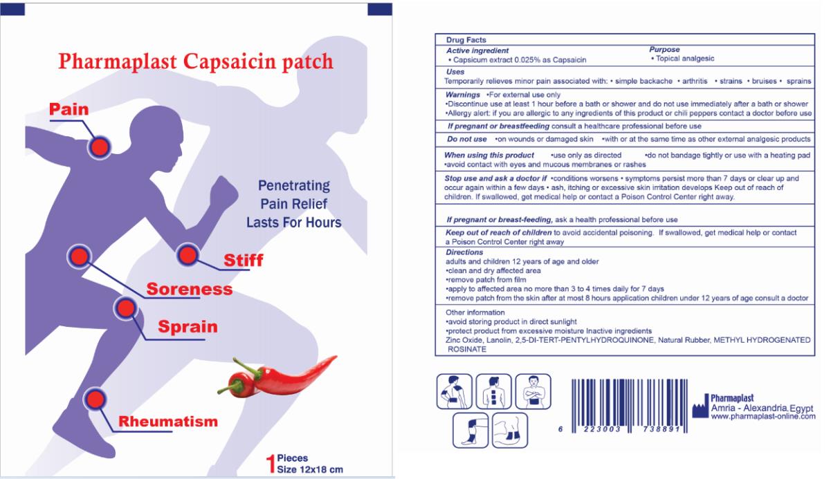 PRINCIPAL DISPLAY PANEL
Pharmaplast Capsaicin patch
1 Pieces
Size 12x18 cm