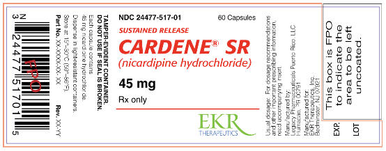 Principal Display Panel – Cardene SR 45 mg
