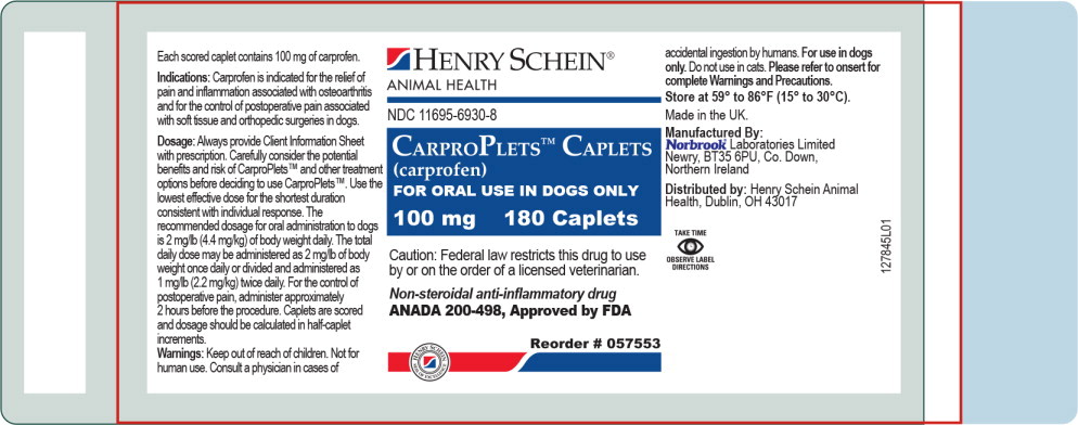 Principal Display Panel - Carproplets 100 mg 180 Caplets Bottle Label
