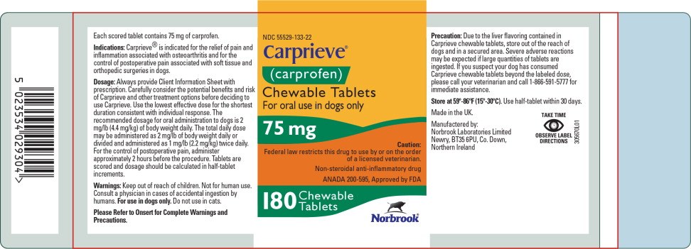 Principal Display Panel - Carprieve Chewable Tablets 75 mg Label
