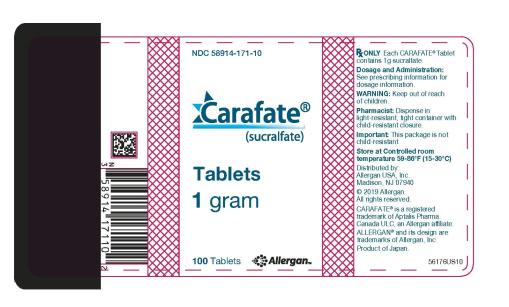 PRINCIPAL DISPLAY PANEL
NDC 58914-171-10 

Carafate®
(sucralfate) 

Tablets 

1 gram 

100 Tablets 

Allergan™
