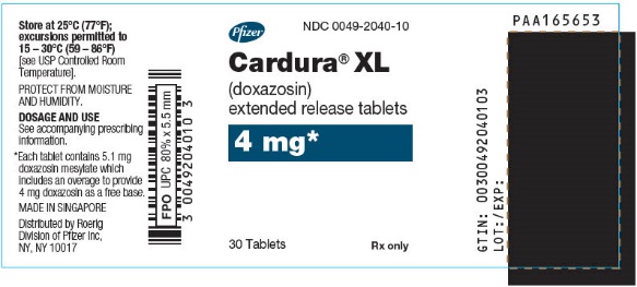 PRINCIPAL DISPLAY PANEL - 4 mg Tablet Bottle Label - 2040