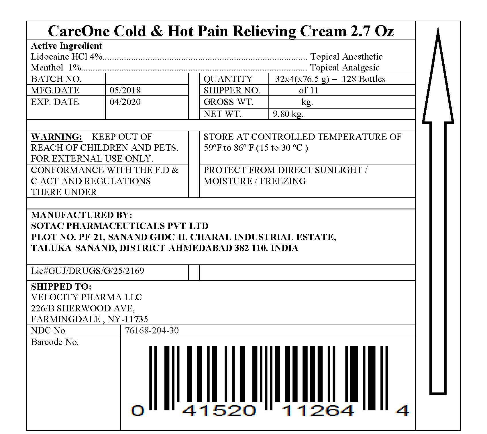 Hot And Cold With Lidocaine-careone Pain Relieving | Lidocaine Hcl And Menthol Cream Breastfeeding