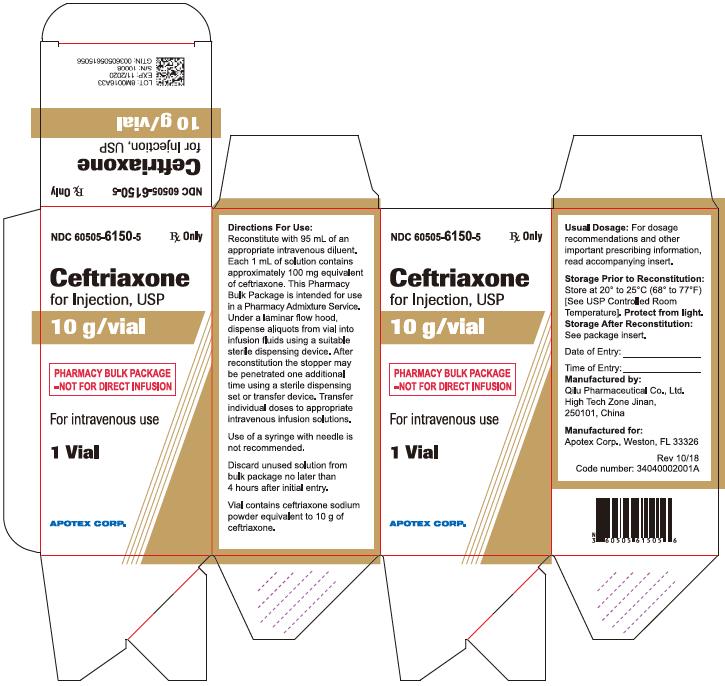 Ceftriaxone 10 g/vial Carton Label