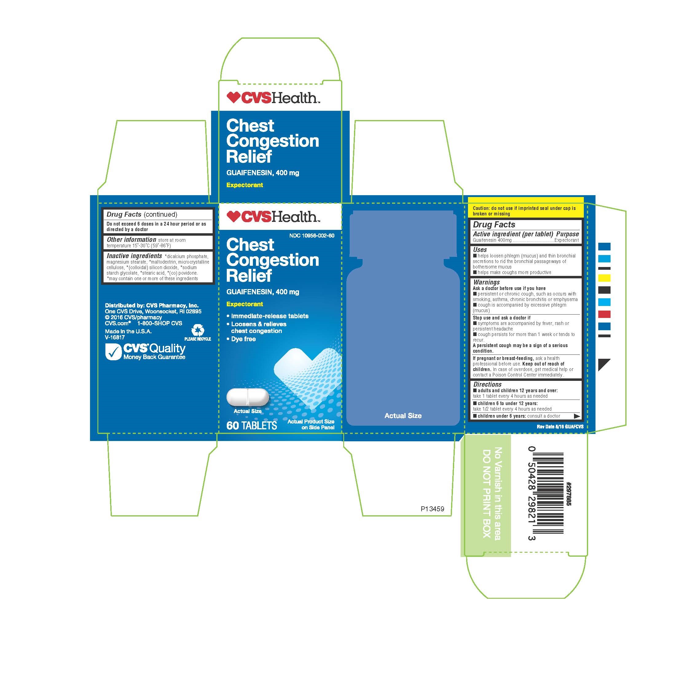 Cvs Health Chest Congestion Relief | Guaifenesin Tablet while Breastfeeding
